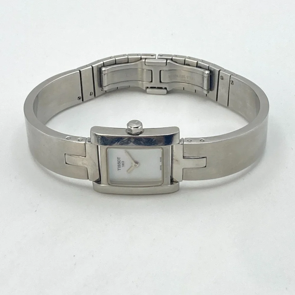 Tissot Women's Watch 20mm Silver Tone L950K MOP Swiss Made Tank New Battery 7